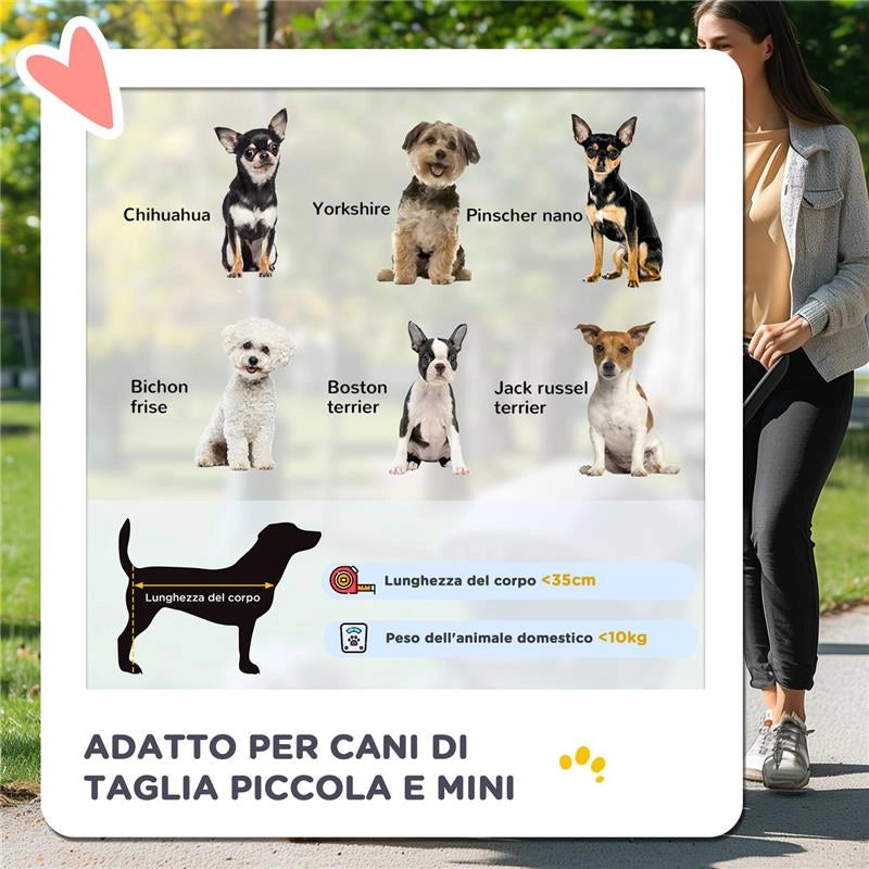 PASSEGGINO PER CANI PIEGHEVOLE CON CESTINO E PORTABICCHIERE PESO MAX 10 KG 75X45X97CM BLU SCURO