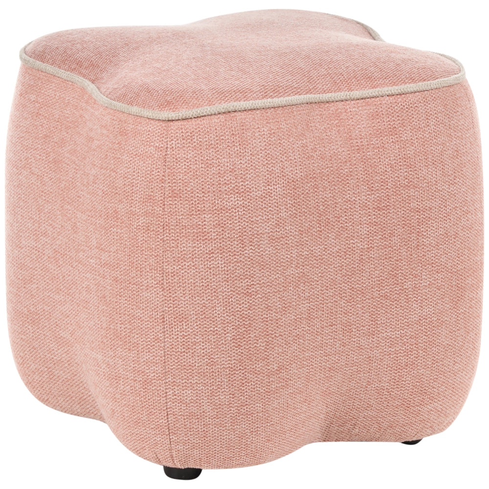 Pouf in tessuto rosa, 35 x 35, poggiapiedi, elemento decorativo per soggiorno e camera da letto