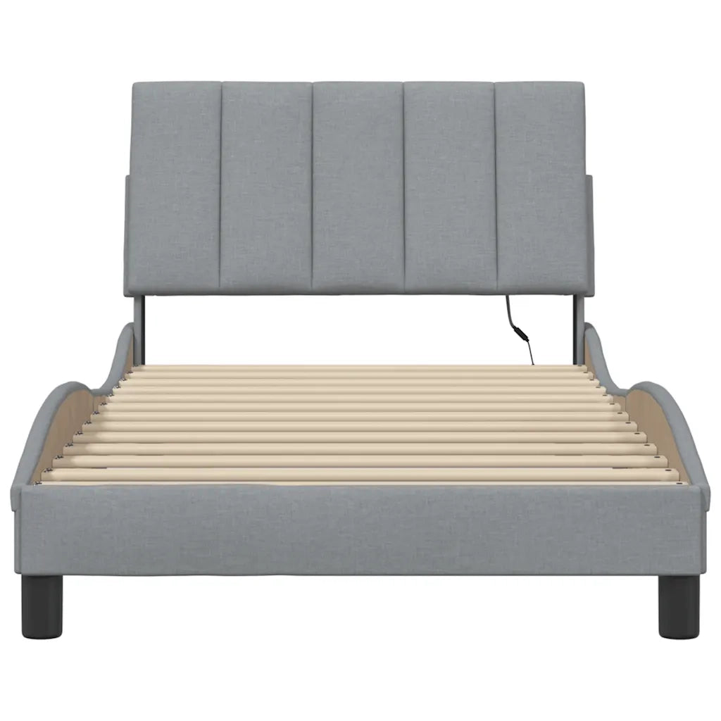 Giroletto senza Materasso Hanko Grigio Chiaro 100x200 cm Tessuto