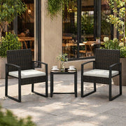 Set patio per 2 con 2 poltrone e tavolino; cuscini sfoderabili; crema grigio