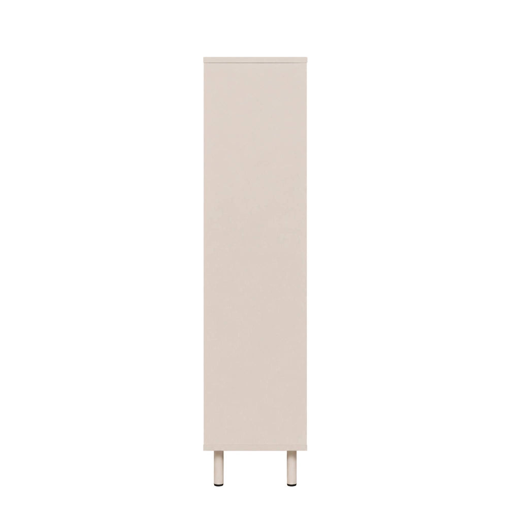 Scarpiera in legno e metallo con 3 ante, beige
