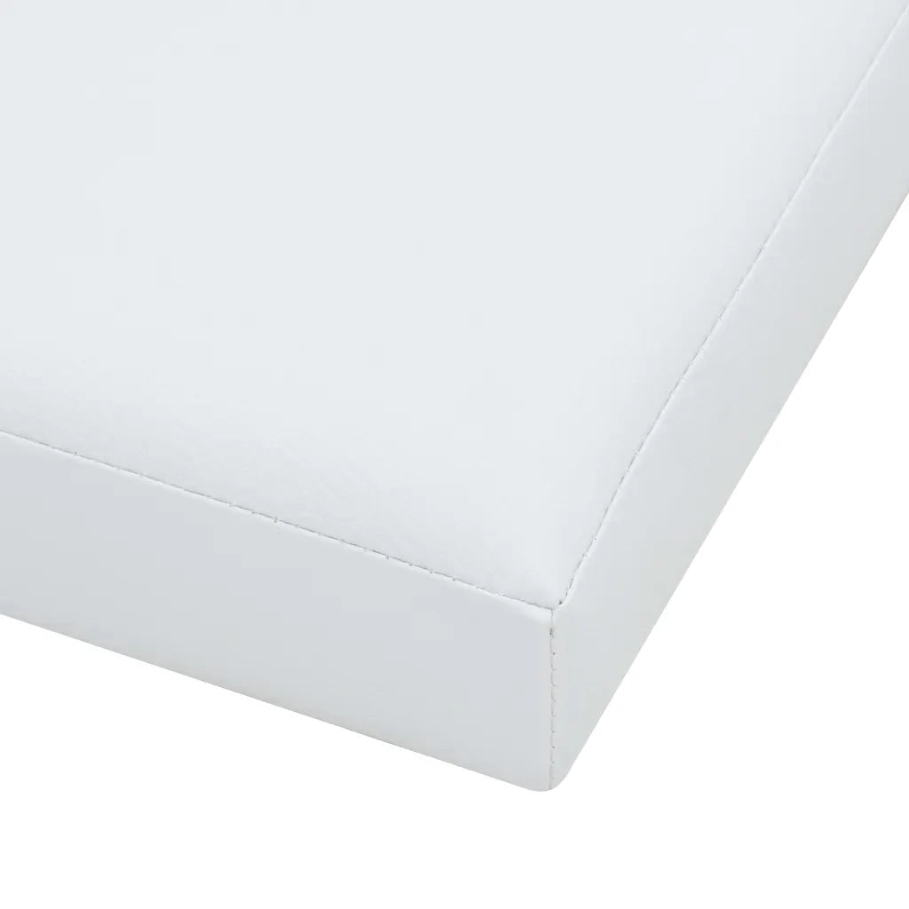 Sgabello Pieghevole con Contenitore Bianco in Similpelle 247082