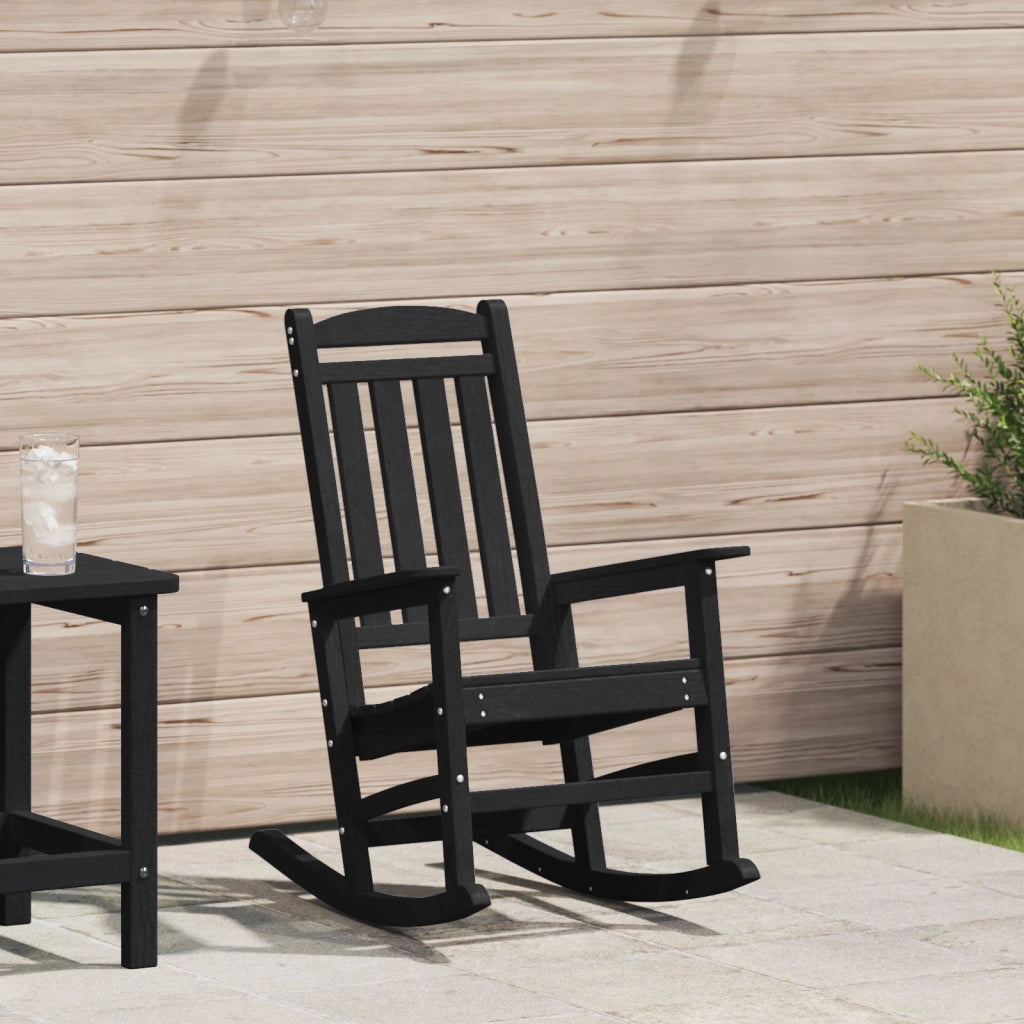 Sedia a dondolo nera 70x92x108 cm HDPE
