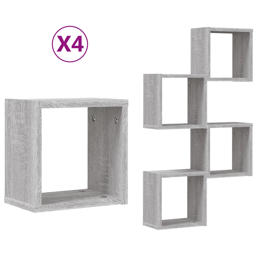 Mensole Flottanti Grigio sonoma MDF Medio Montaggio a parete