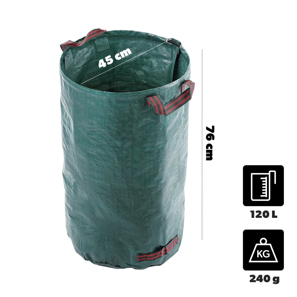 KADAX Sacchetto per foglie, rifiuti da giardino, pieghevole, resistente, con maniglie, 120 L