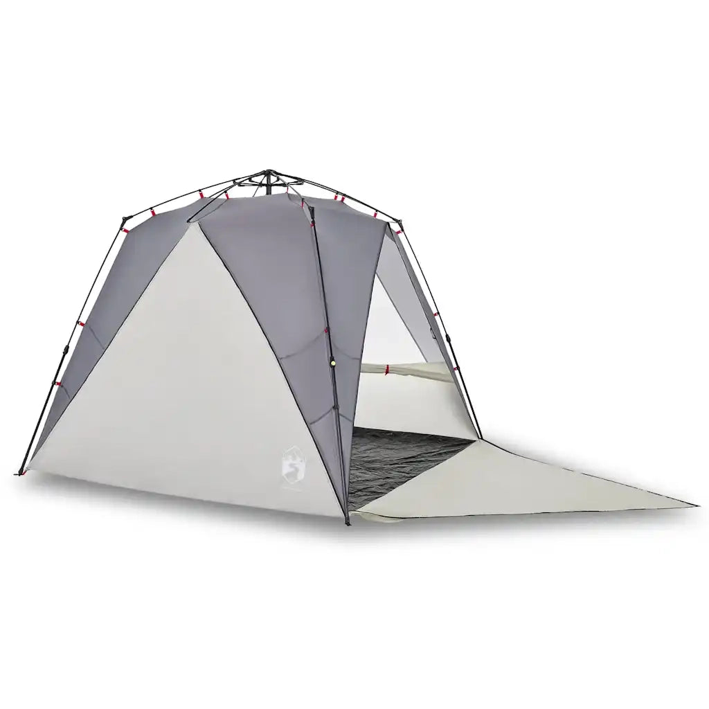 Tenda da Spiaggia 4 Persone-Tenda da campeggio Grigio Rilascio Rapido Impermeabile