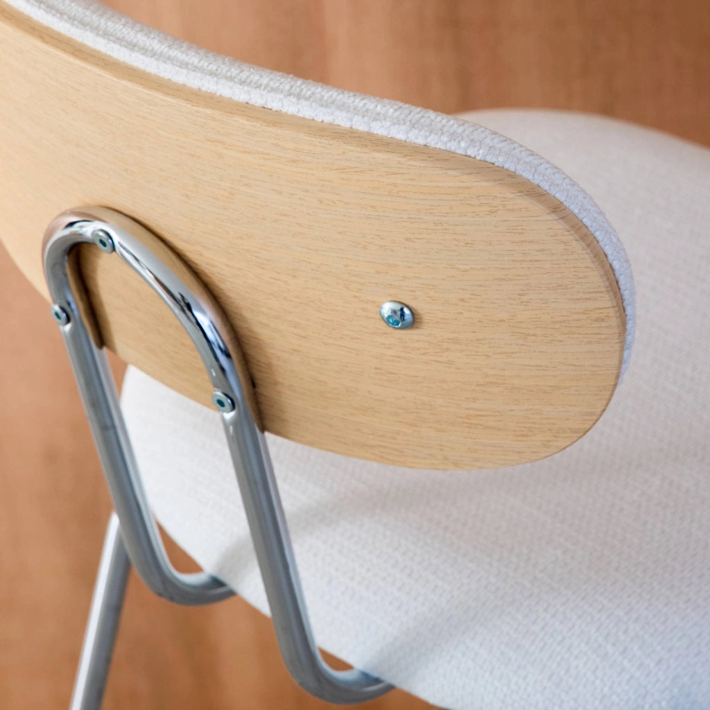 Set di 2 sgabelli da bar in rovere e tessuto idrorepellente piedi in