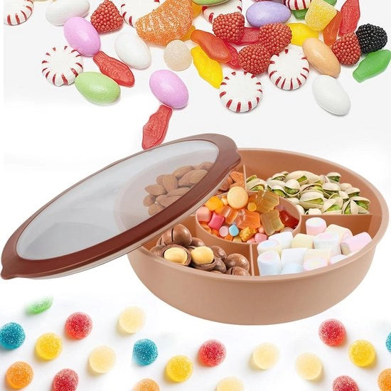 Tavolo per snack con 5 contenitori - Scatola per snack con coperchio trasparente - Tavola per dessert e noci