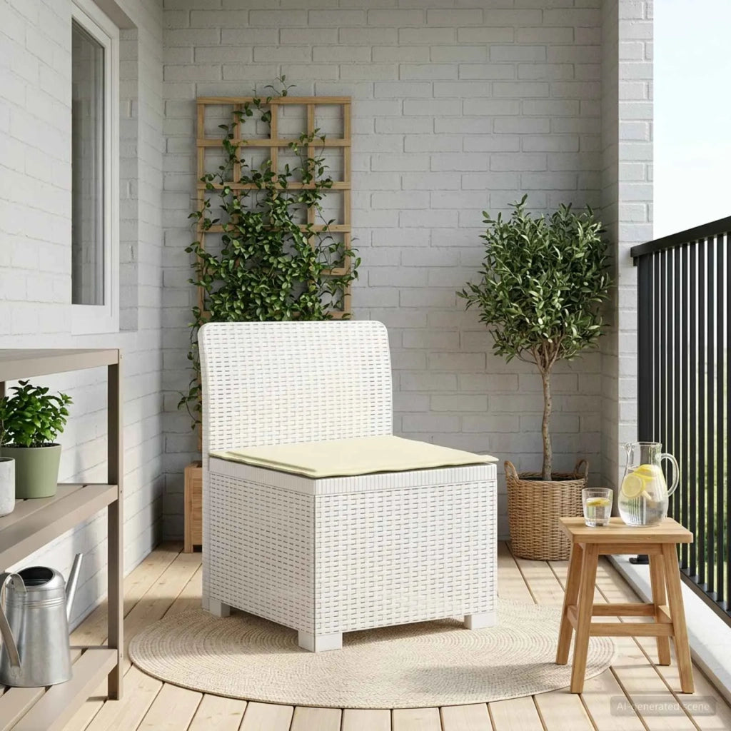 Divano da esterno-Divano da Giardino a 1 Posto con Cuscino Aspetto Rattan PP 654076