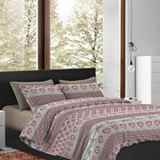Copripiumino Matrimoniale No Stiro Sacco e Federe Effetto Raso Parure Microfibra Morbida Anallergica Mano Pesca  Shabby cottage - Matrimoniale
