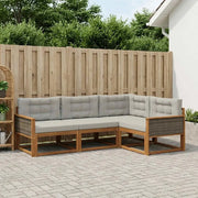 Set di divani da esterno 4 pcs Naturale e Grigio chiaro