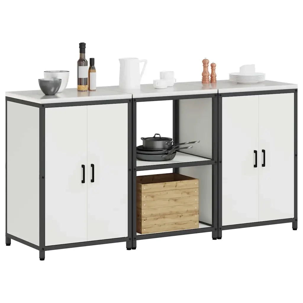 Set di Stoccaggio per Cucina con lo scaffale 3 pcs Bianco