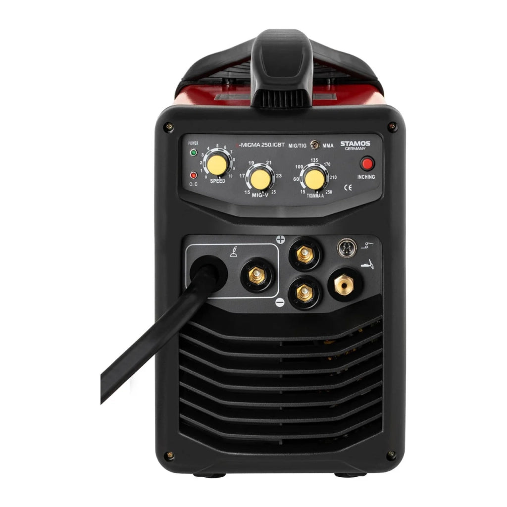 Saldatrice combinata multiprocesso arco con elettrodo rivestito filo animato S-MIGMA 250.IGBT (MIG/MAG/MMA/TIG/FCAW 230 V 50 Hz ≤ 250 A avviamento a caldo protezione da sovraccarico) 14_0003044
