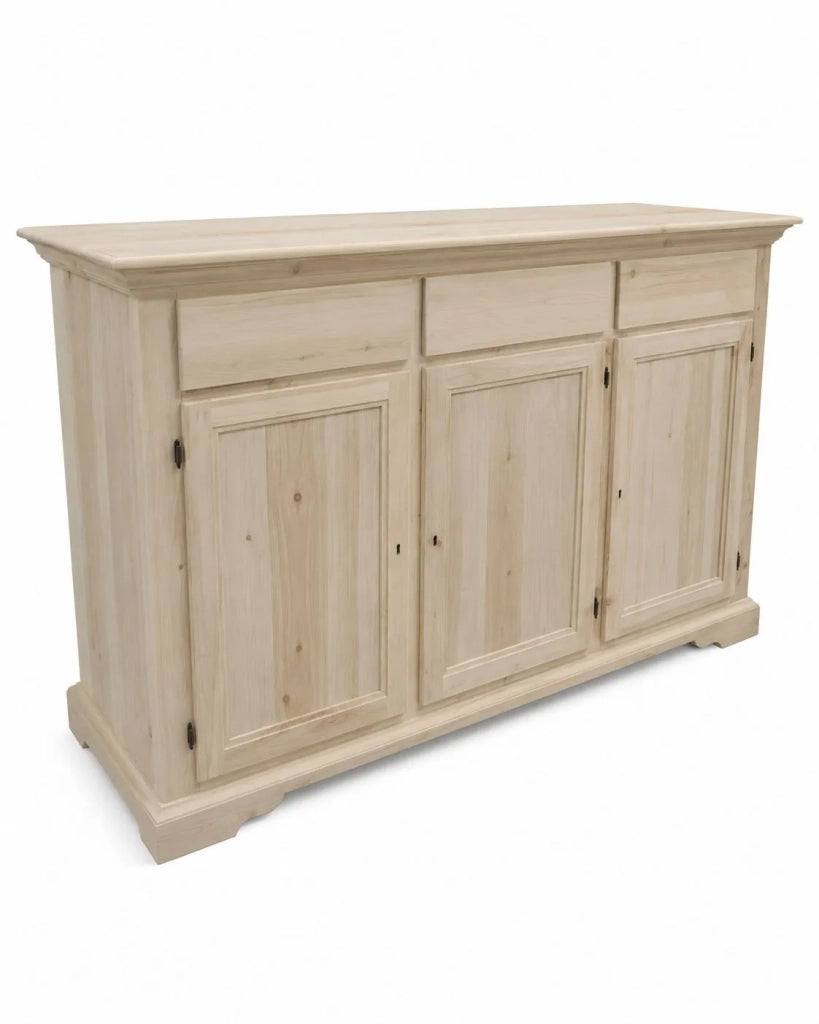 Madia credenza in legno grezza 3 porte l.147 p.45 h.93 (109) - Mobili 2G