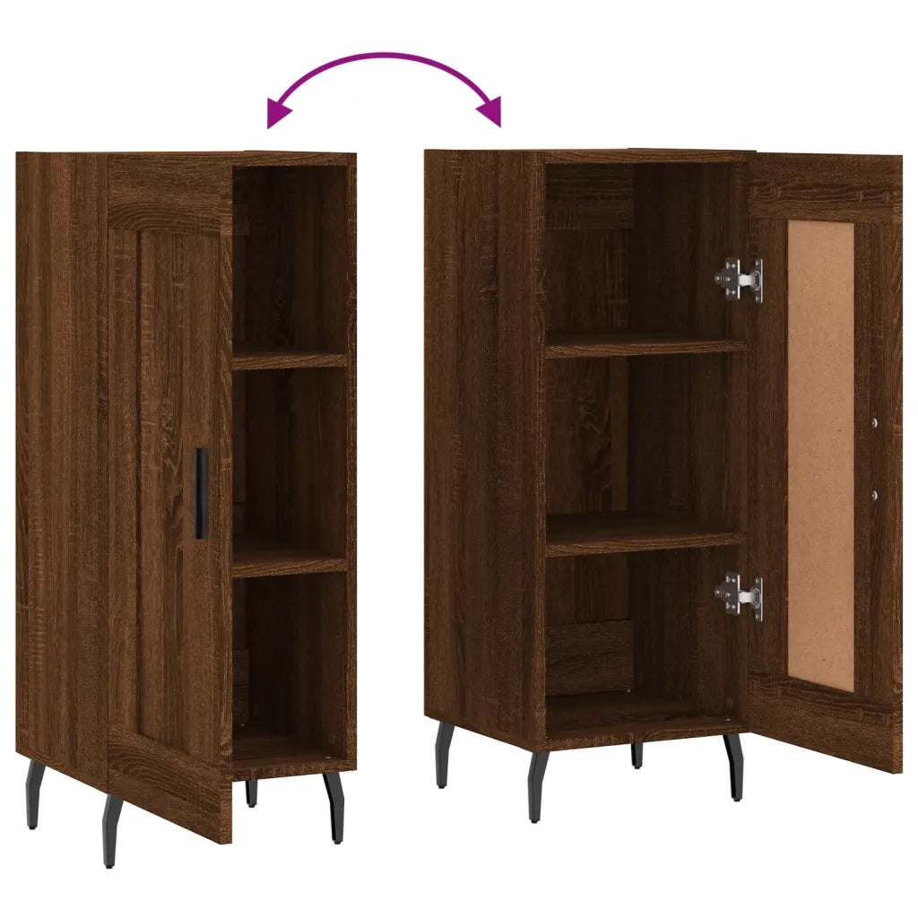 Credenza Rovere Marrone 34,5x34x90 cm in Legno Multistrato 830467