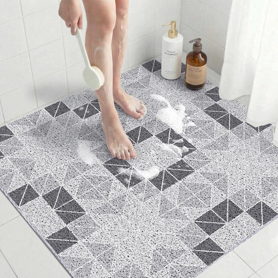 Matte Antislip 80 x 80 cm - PVC - Quadrato - Rapido Assorbimento - Senza Odore - Con Drenaggio - Matrimoniale