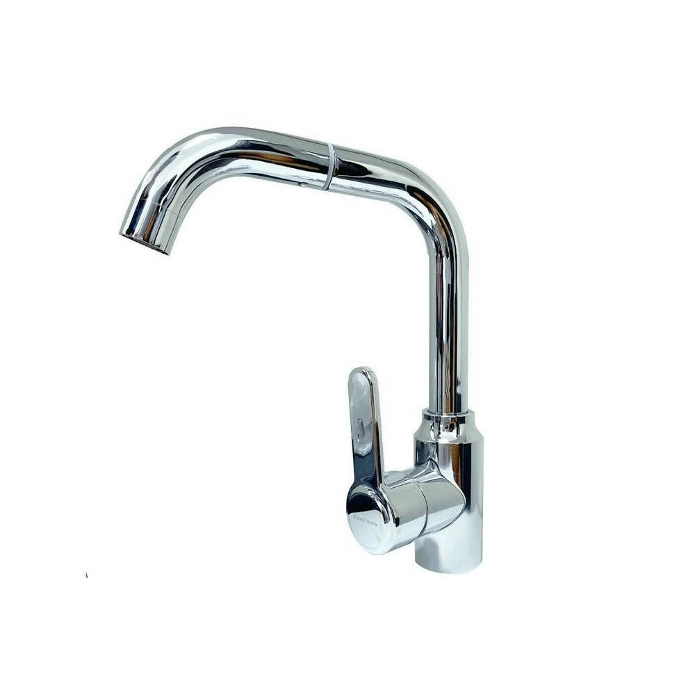 Trade Shop - Rubinetto Miscelatore Monocomando Lavello Cucina Canna Alta Rotante Cromato 8702 -
