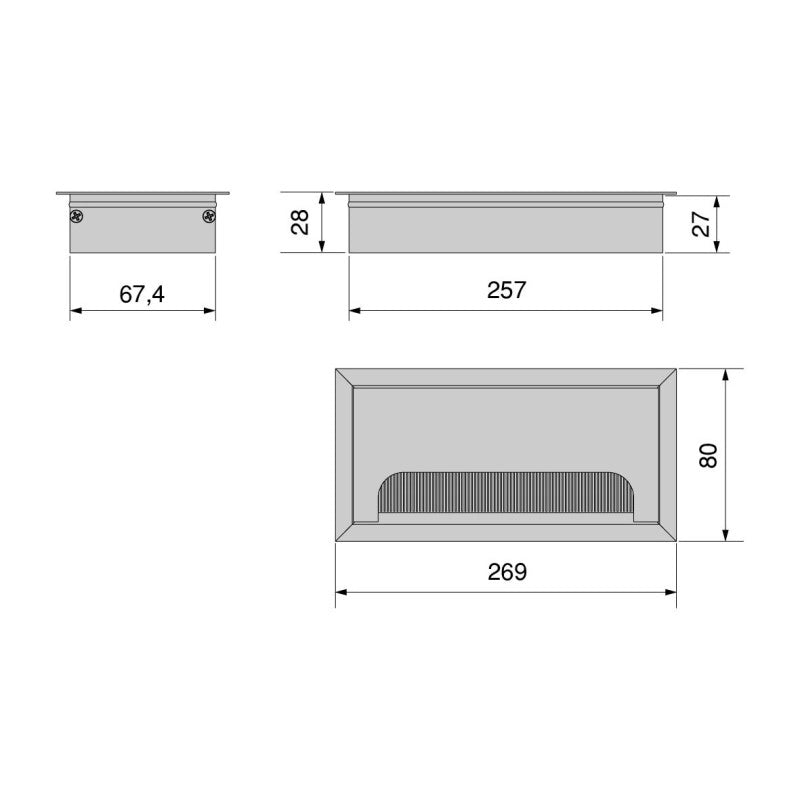 Multipresa estraibile Vertikal, 3 prese Schuko, 1 USB Tipo A, 1 USB Tipo C, Tecnoplastica e Alluminio, Grigio metalliz..
