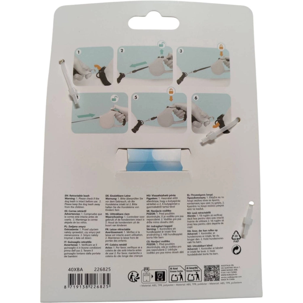 GUINZAGLIO RETRATTILE CON STRISCIA CATARINFRANGENTE 25 KG