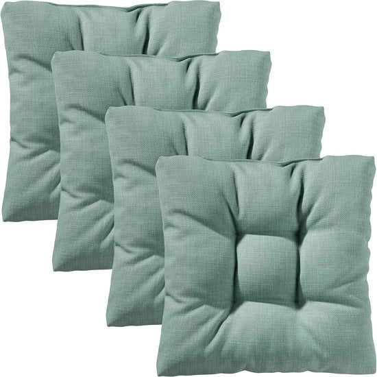 Set di cuscini Comfortevole da 4 per sedile da giardino, cucina o sala da pranzo, interno ed esterno, 40 x 40 x 6 cm, luce turquesa