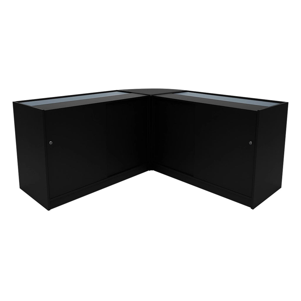 Set Banconi LED Nero Harmonia B1200 C1200 LM60 Vetrina Negozio con Serratura