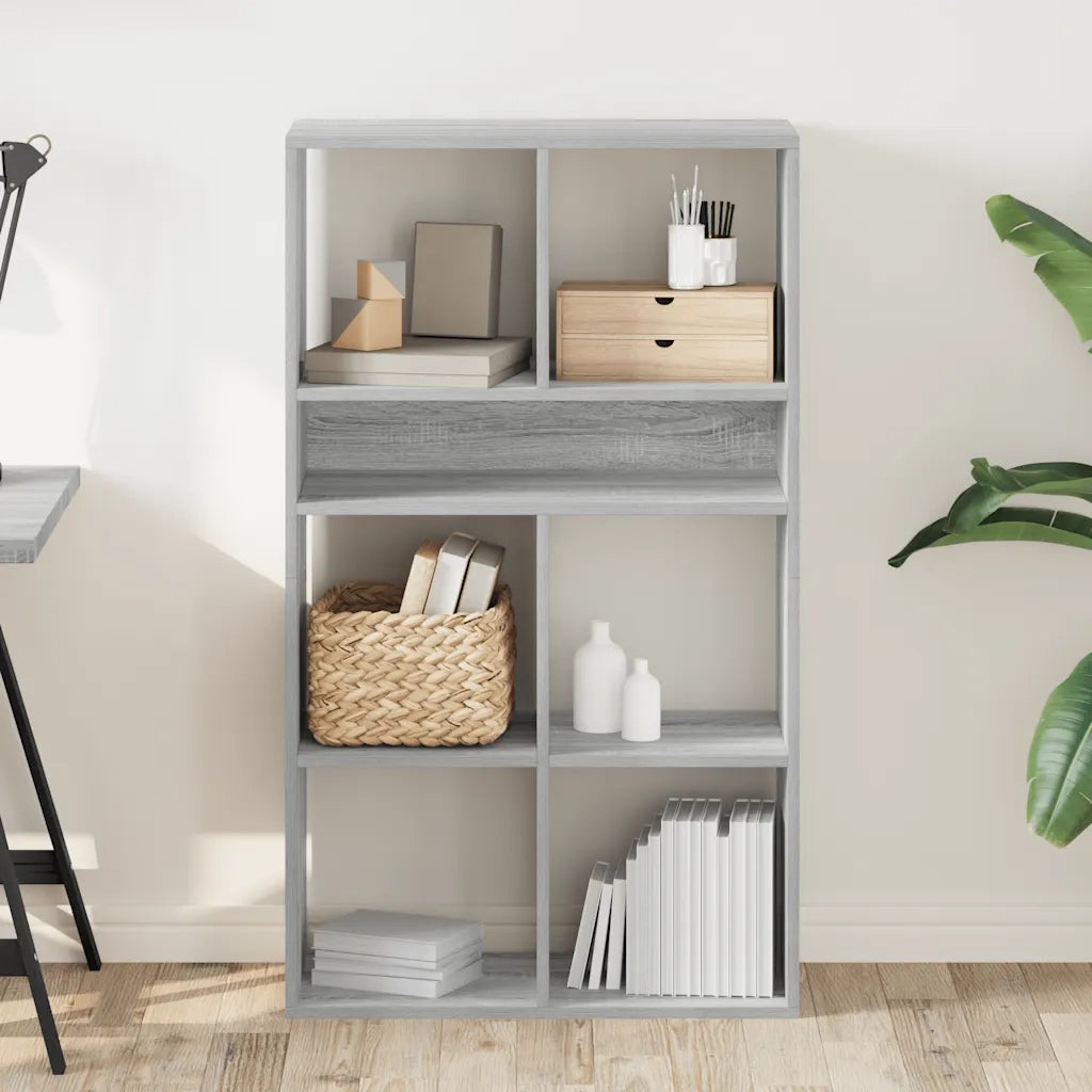 Libreria-Scaffale per Libri-Mobile di Stoccaggio Grigio Sonoma 66x31x112 cm in Legno Multistrato