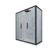 Box doccia 2 ante scorrevoli 70x130 CM H 200 Vetro Trasparente Profilo Antracite mod. Glam Duo