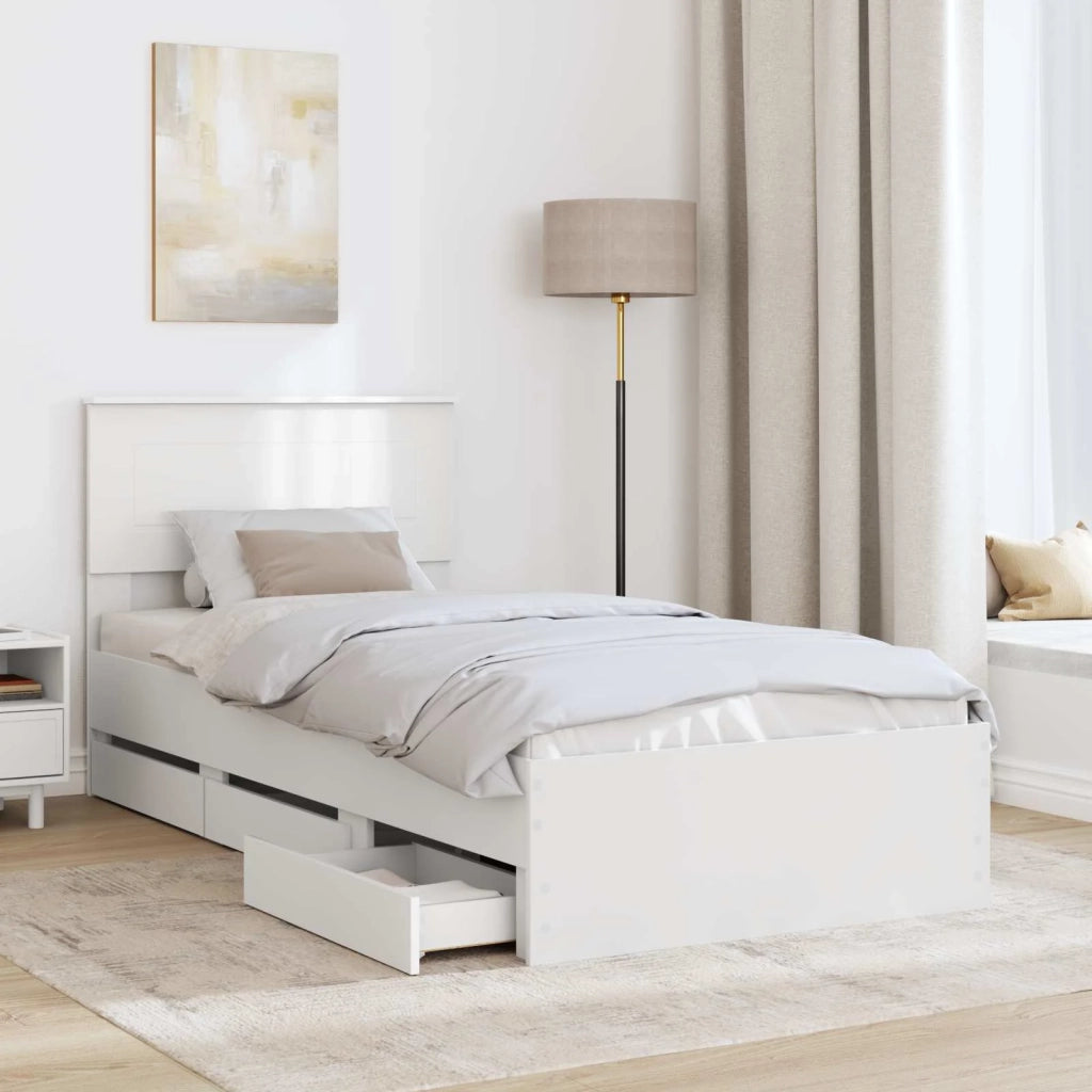 Struttura del letto Bianco 75 x 190 cm Legno Ingegnerizzato