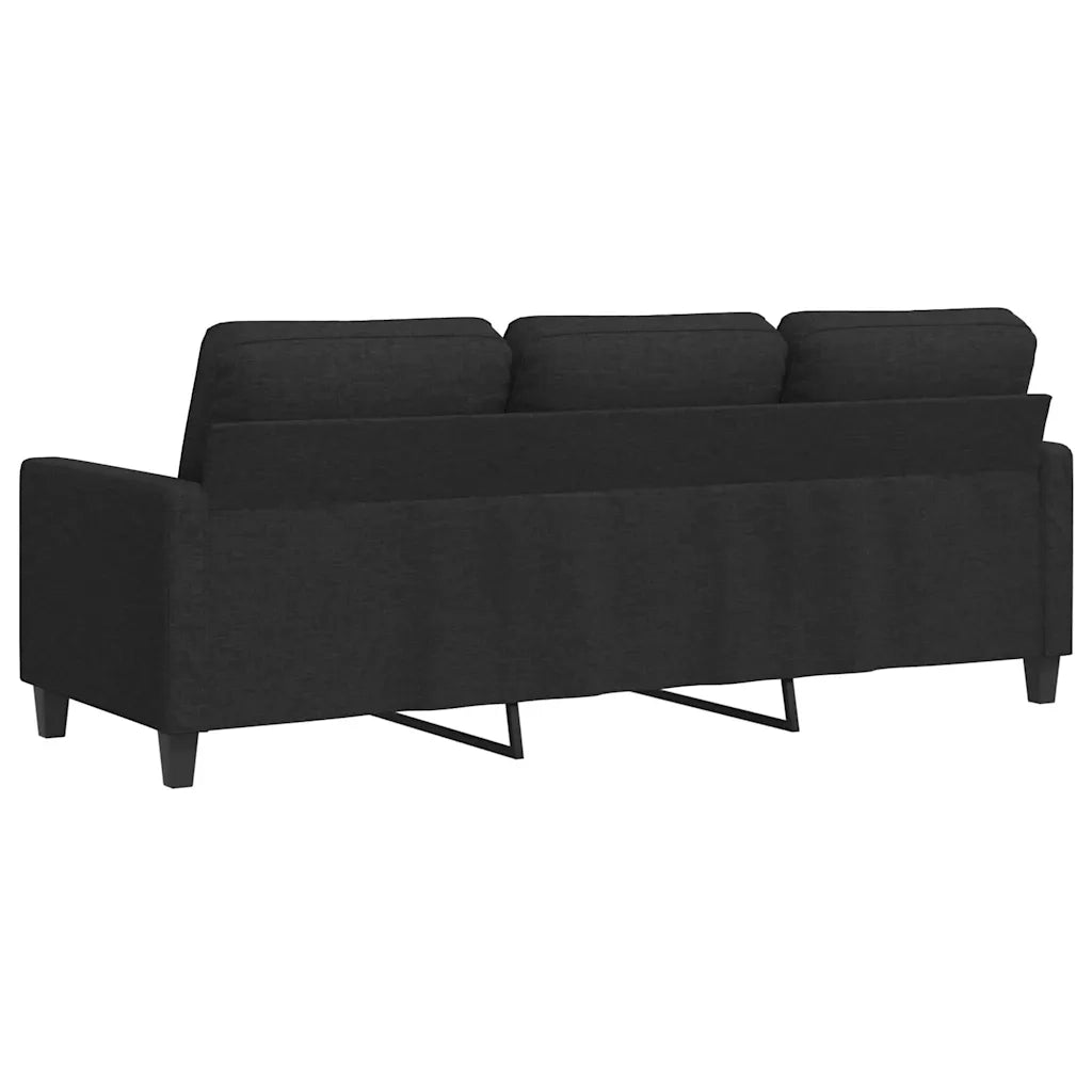 Divano a 3 Posti Nero 180 cm in Tessuto 359175
