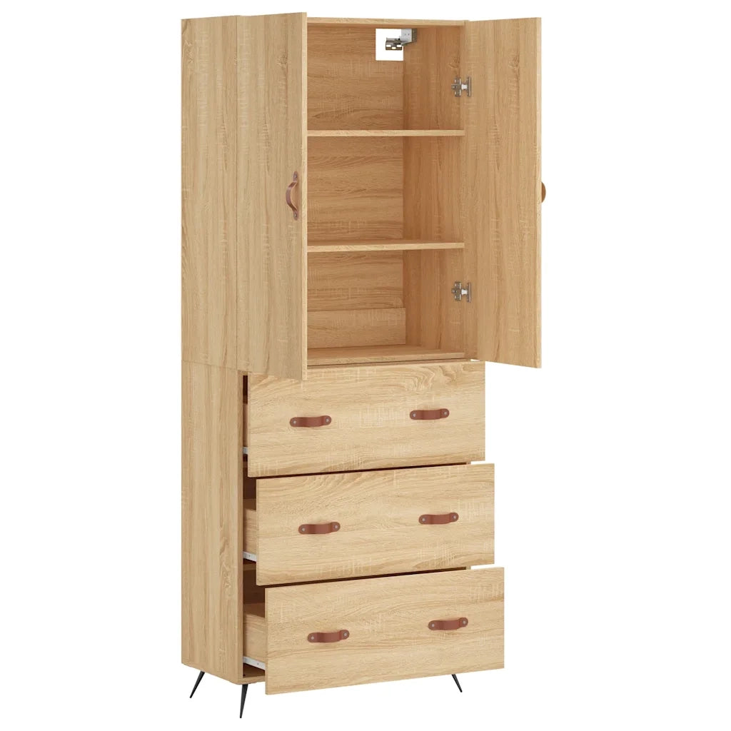 Credenza | Madia | Buffet da pranzo | Armadio da pranzo Rovere Sonoma 69,5x34x180 cm in Legno Multistrato