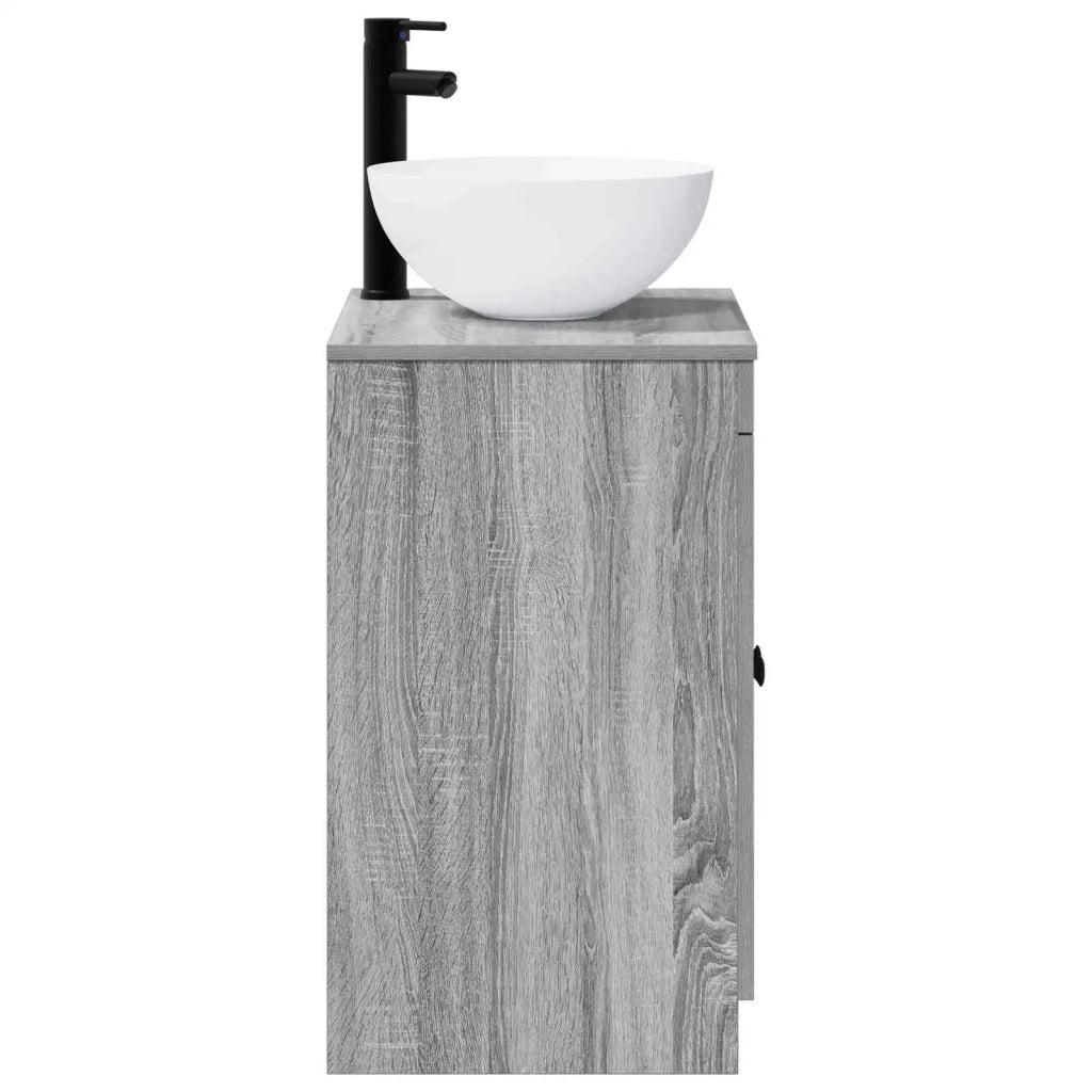 Set di mobili per il bagno Sonoma grigio Legno ingegnerizzato 3404219