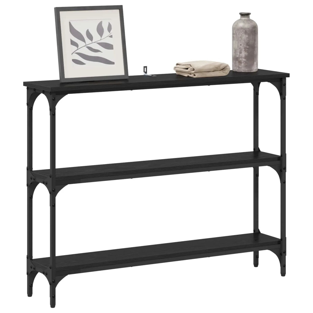 Table console Chêne noir 100 x 22,5 x 75 cm Bois d'ingénierie