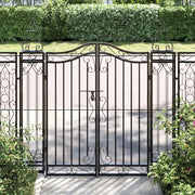 Cancello da Giardino Nero 121x8x120 cm in Ferro Battuto 363431