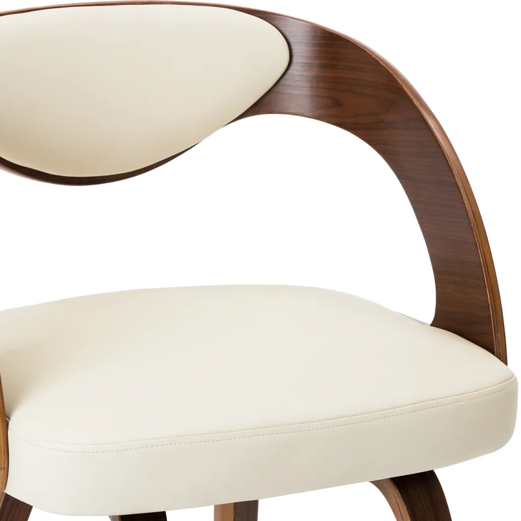 Sedie da Pranzo 2 pz in Legno Curvato e Similpelle Crema 283102