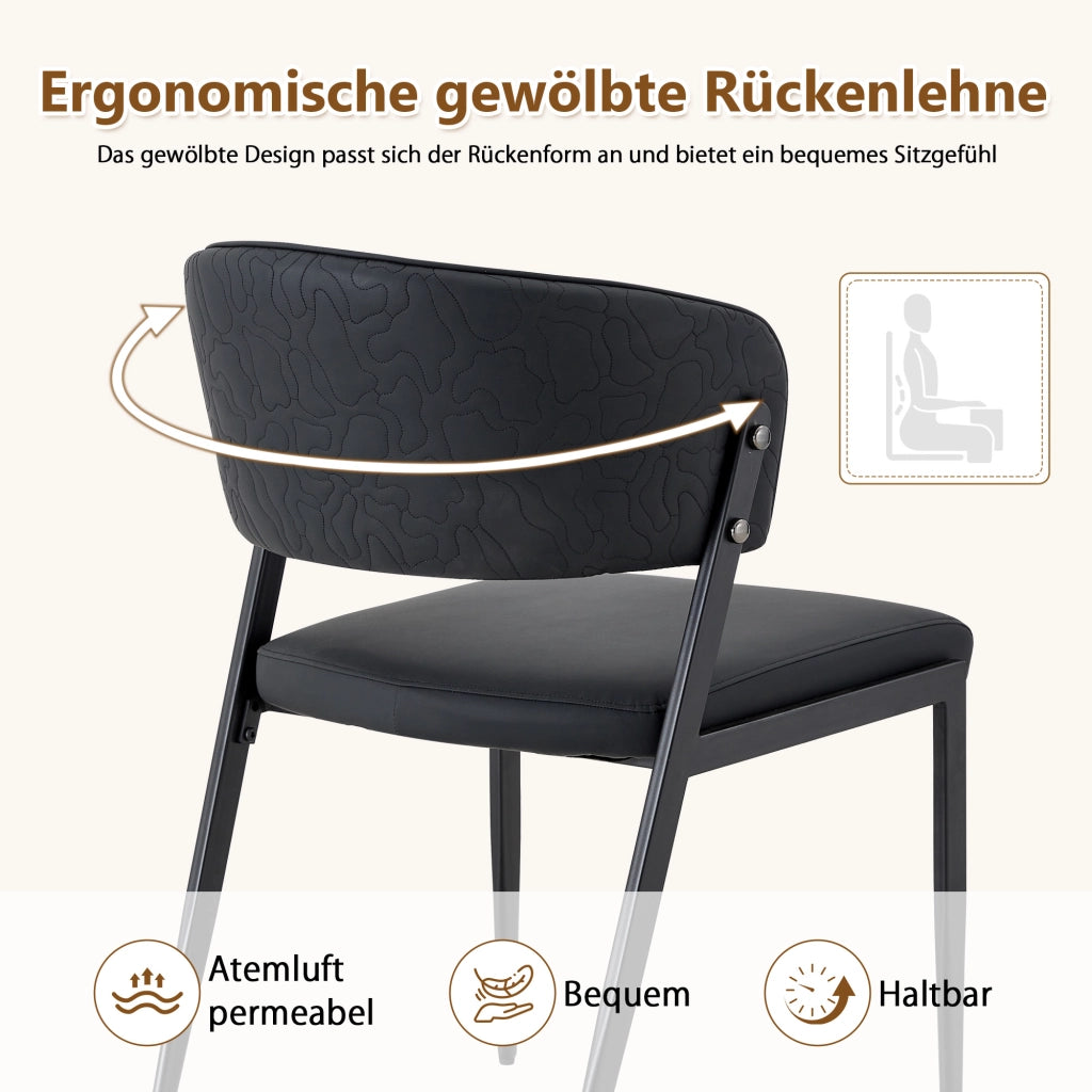 SEDIA Da pranzo moderna in PU con struttura in metallo, 78 cm