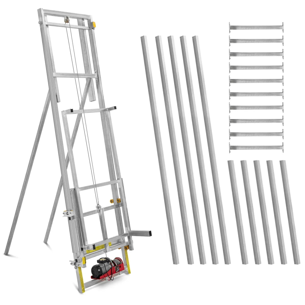 Montacarichi per materiali 15 m fino a 200 kg versione verticale anche per tetti piani acciaio acciaio galvanizzato argento metallizzato 14_0009397