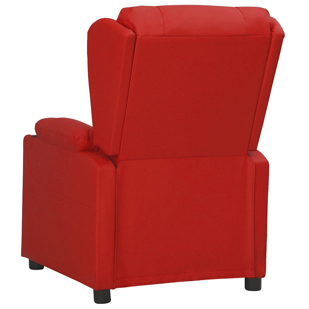 Divano Sedia-Poltrona Reclinabile Rosso Vino in Similpelle 617178