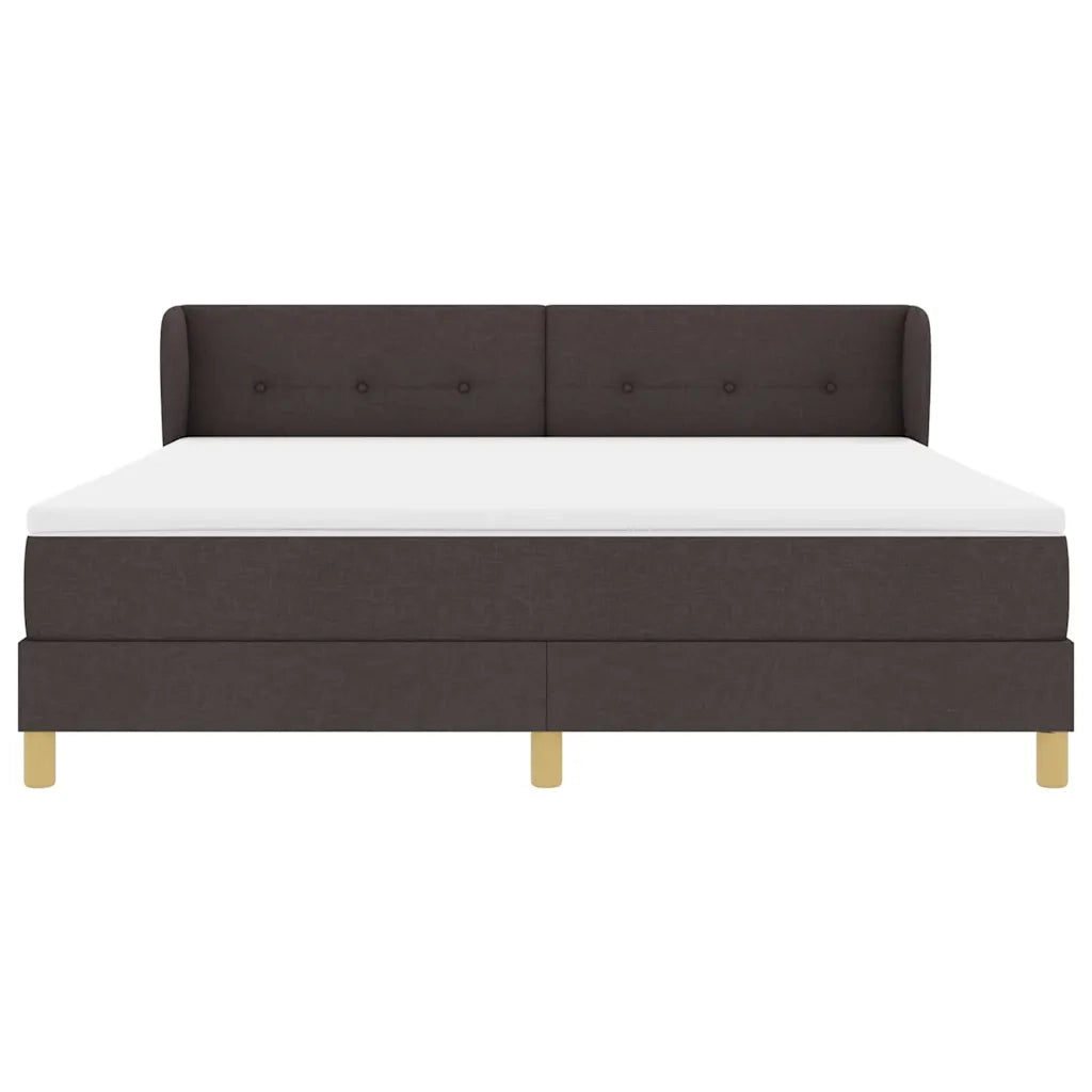 Letto a molle con materasso Marrone Scuro 180 x 200 cm Tessuto 3340230