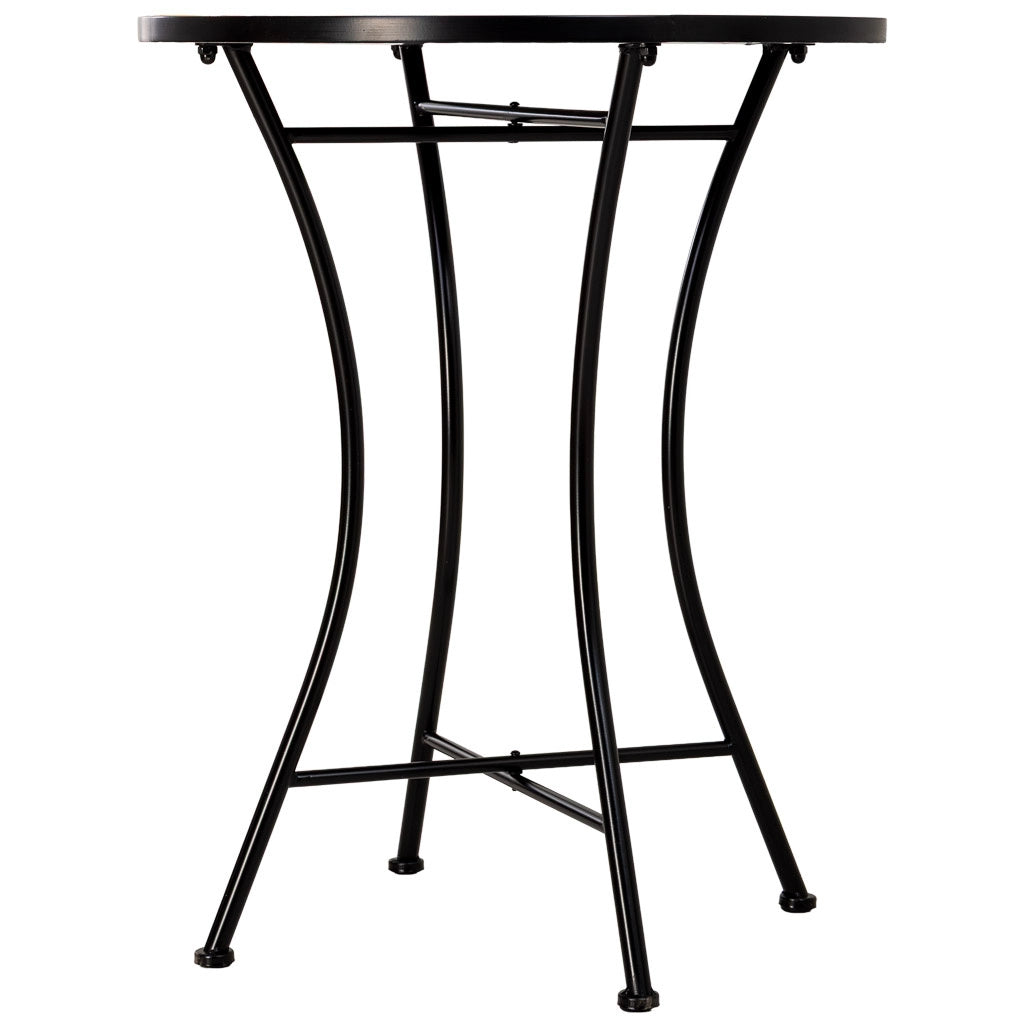 Set tavolo e 2 sedie in metallo, 60x60x75h cm, 38x46x90h cm