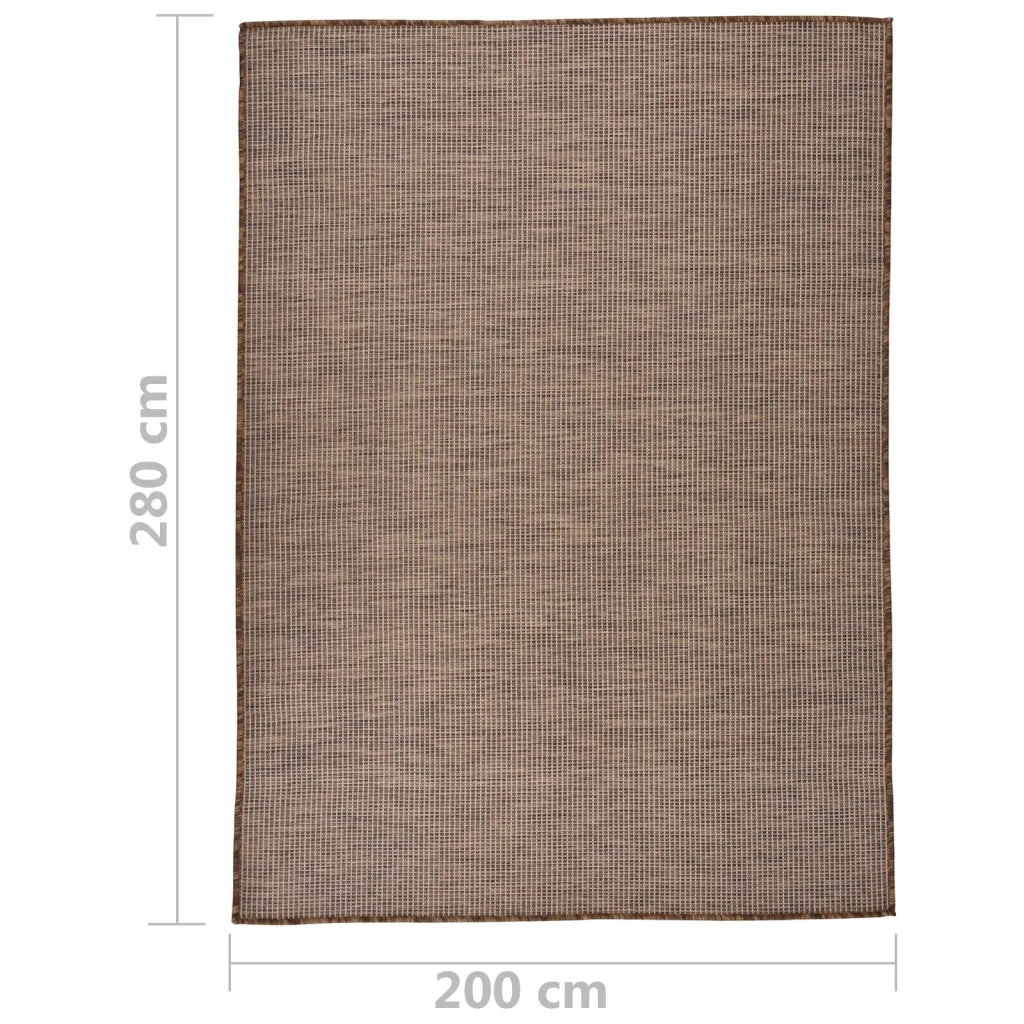 Tappeto da Esterni a Tessitura Piatta 200x280 cm Marrone 340791