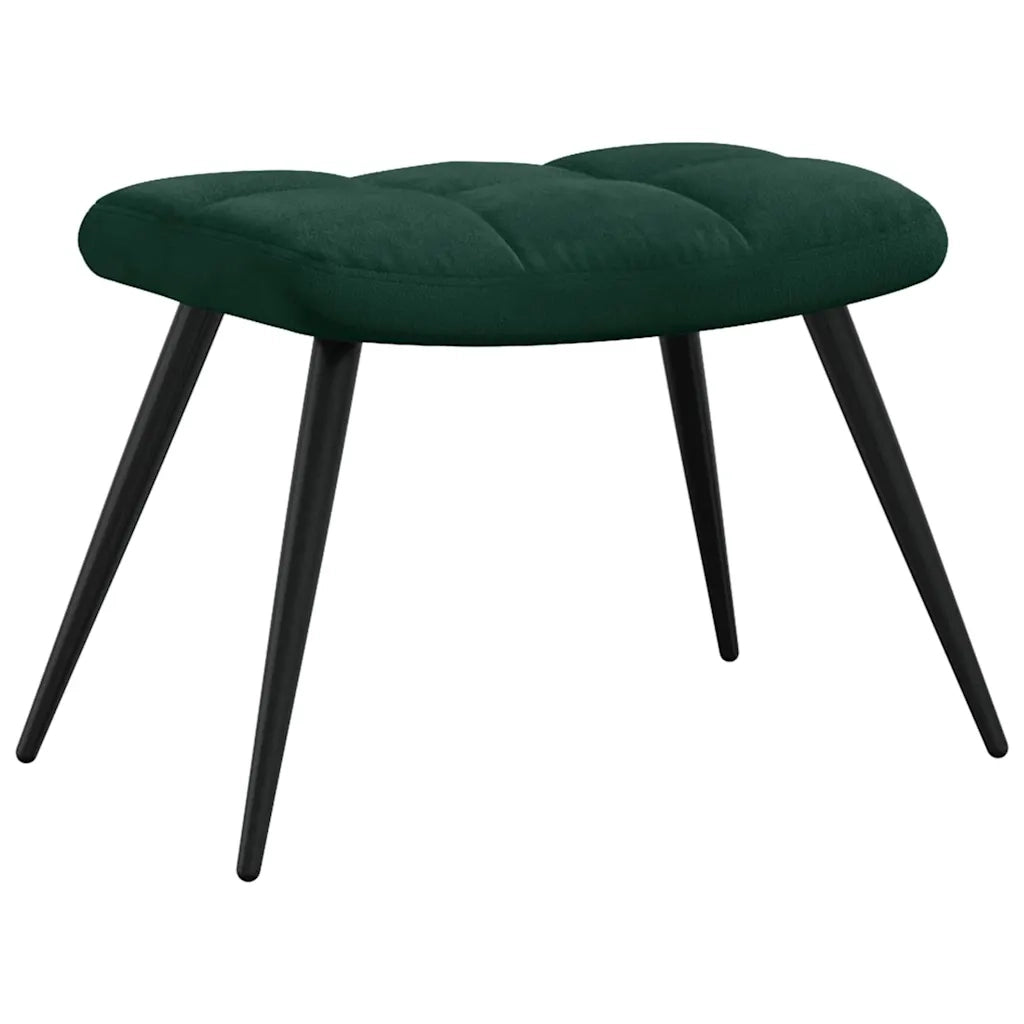 Divano Sedia-Poltrona Relax con Poggiapiedi Verde Scuro in Velluto 456599