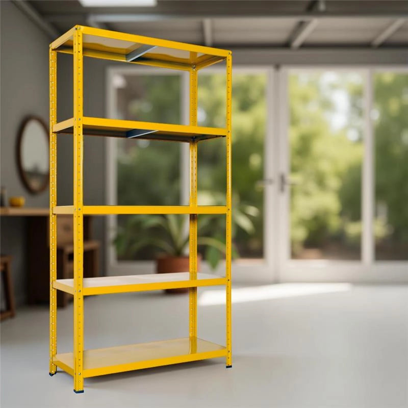 SCAFFALE IN METALLO GIALLO ETTORE KIT BULLONI 100 X 40 X H 187 CM 5 RIPIANI