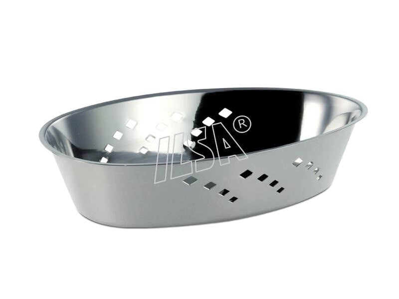 Cestino pane da tavola ovale in acciaio inox 28 x 18 cm