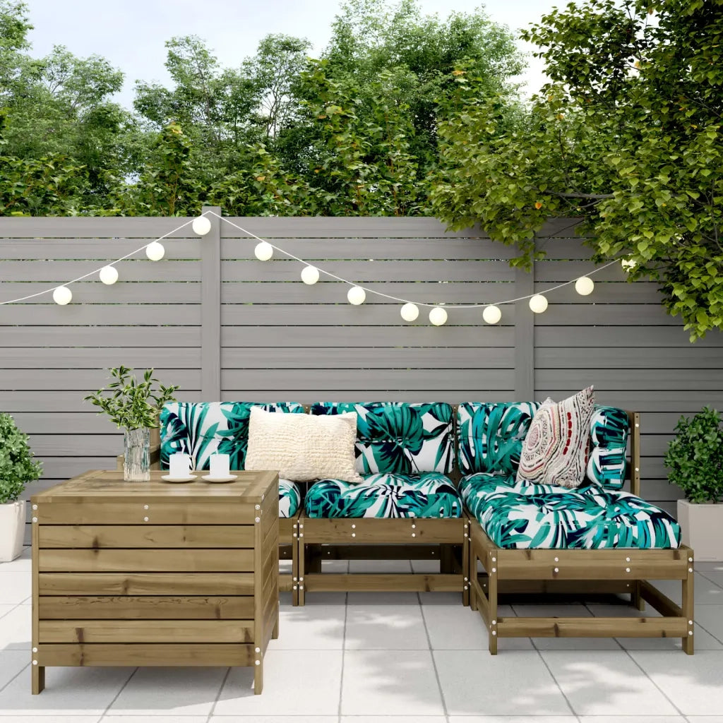 Set Divani da Giardino 5 pz | Set Salotto da Giardino in Legno Impregnato di Pino