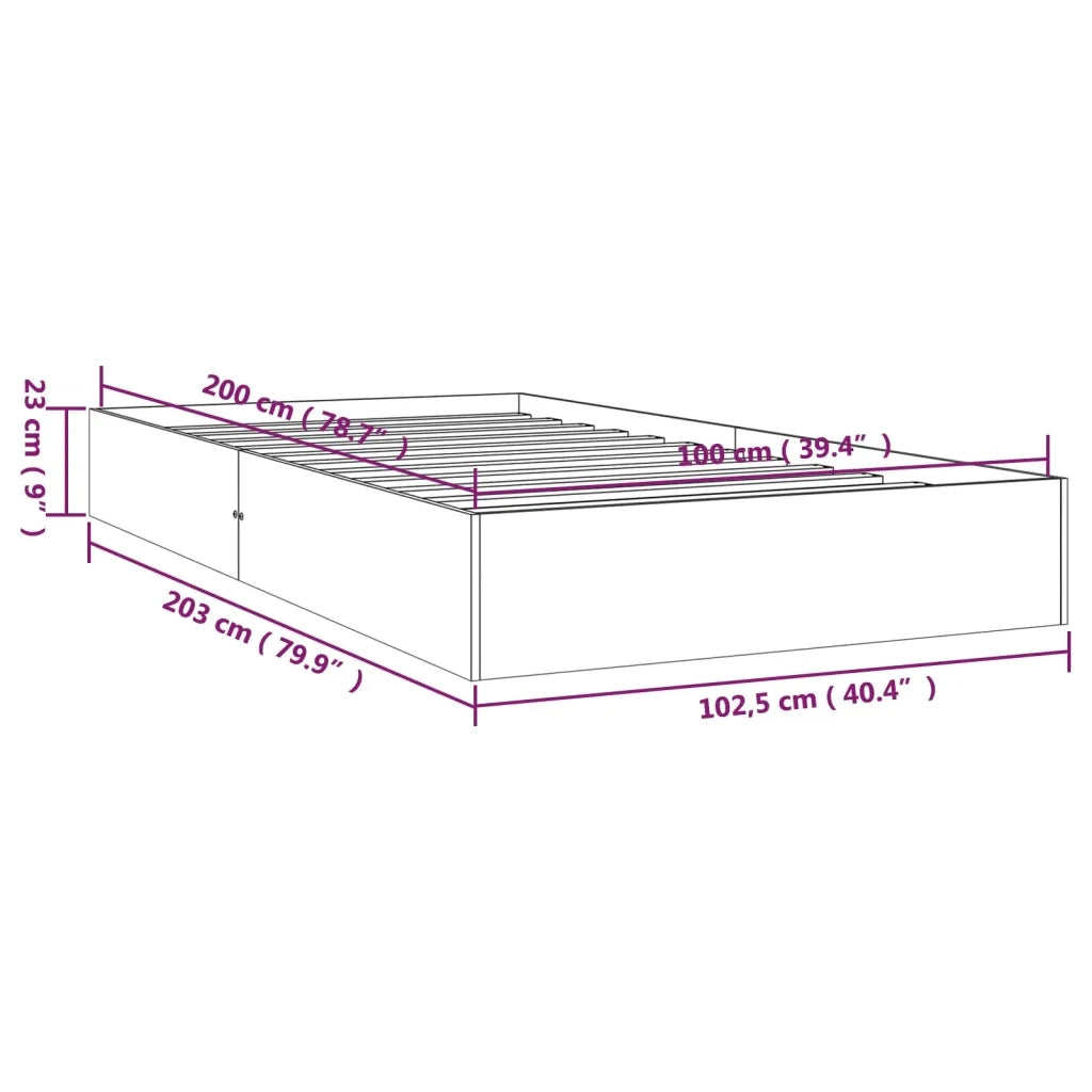 Giroletto-Struttura Letto Bianco in Legno Massello 100x200 cm 702285