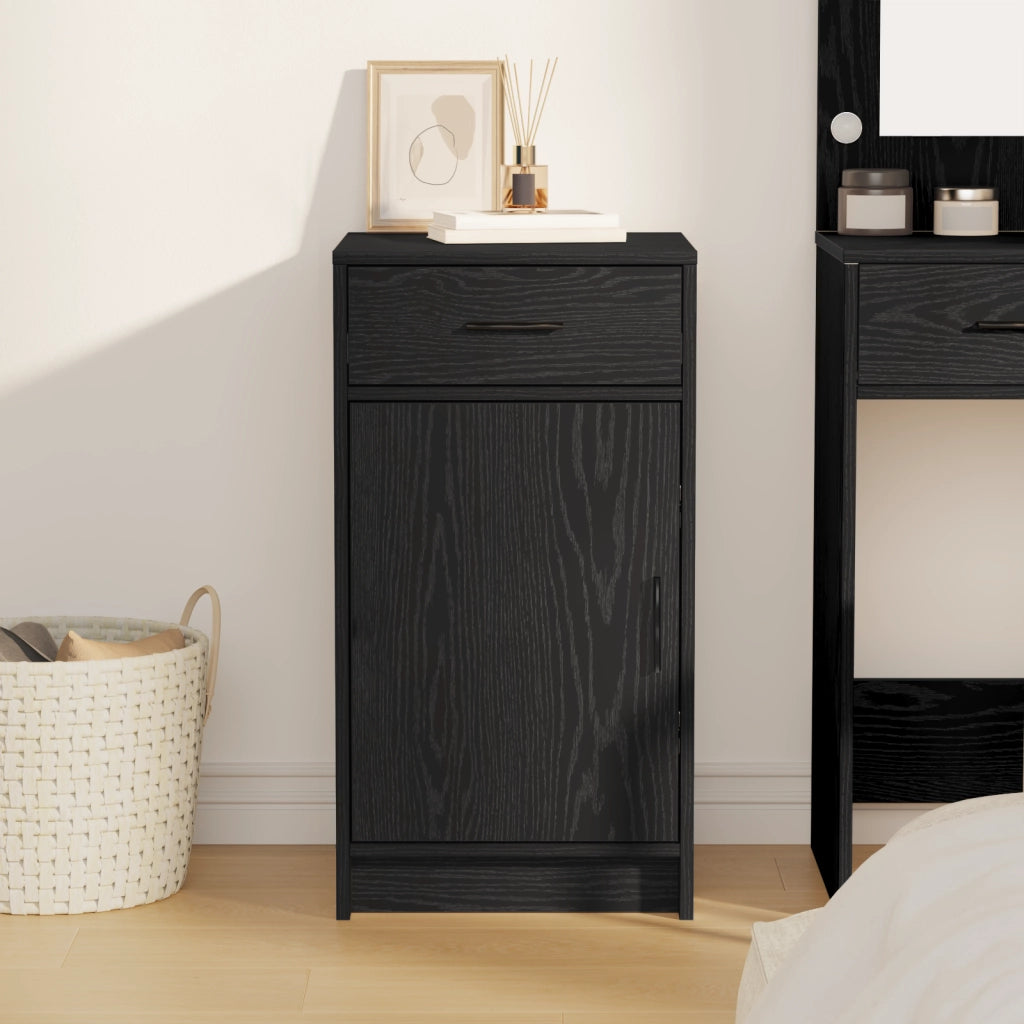 Sideboard Nero Rovere 40x41x75 cm Legno ingegnerizzato