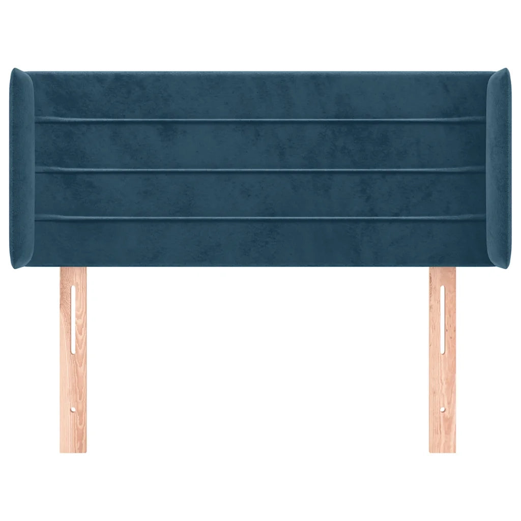 Testiera ad Orecchio Blu Scuro 83x16x78/88 cm in Velluto