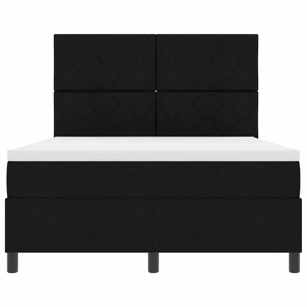 Letto a molle con materasso Nero 140 x 190 cm Tessuto 3339464