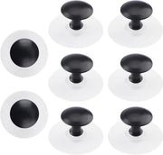 Set di 8 maniglie in acciaio inox per armadi a vetro e ante - Nero - 25 cm - Autoadesivo