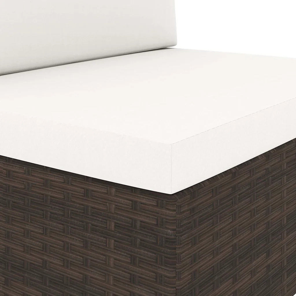 Divano componibile-Divano Modulare a 3 Posti in Polyrattan Marrone
